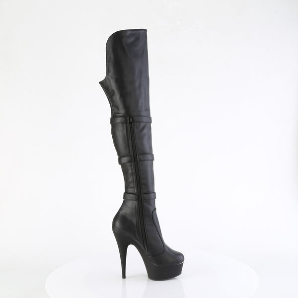 DELIGHT-3018 - Plateau Overknee Stiefel - Schwarz Matt von Pleaser – Ansicht 5