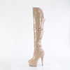 DELIGHT-3018 Plateau Overknee Stiefel Beige Lack von Pleaser – Ansicht 3