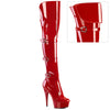 DELIGHT-3018 - Plateau Overknee Stiefel - Rot Lack | Pleaser