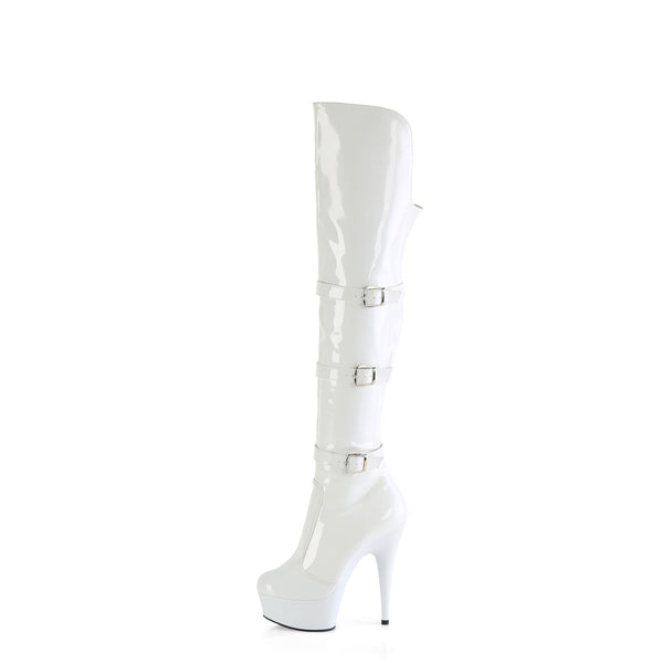 DELIGHT-3018 - Plateau Overknee Stiefel - Weiss Lack von Pleaser – Ansicht 3