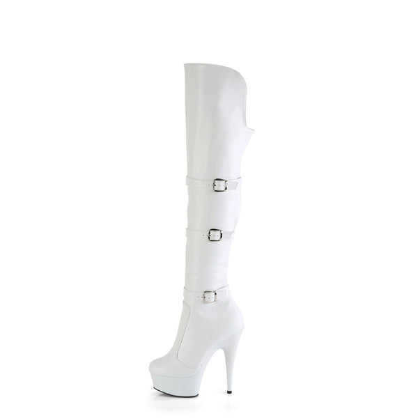 DELIGHT-3018 - Plateau Overknee Stiefel - Weiss Matt von Pleaser – Ansicht 3