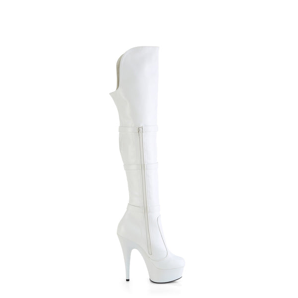 DELIGHT-3018 - Plateau Overknee Stiefel - Weiss Matt von Pleaser – Ansicht 5