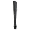 DELIGHT-3019 Overkneestiefel Plateauschuhe Schwarz | Pleaser