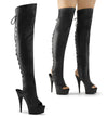 DELIGHT-3019 Overkneestiefel Plateauschuhe Schwarz | Pleaser