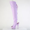 DELIGHT-3019 Plateau Overknee Stiefel Peeptoe Lila Matt von Pleaser – Ansicht 3
