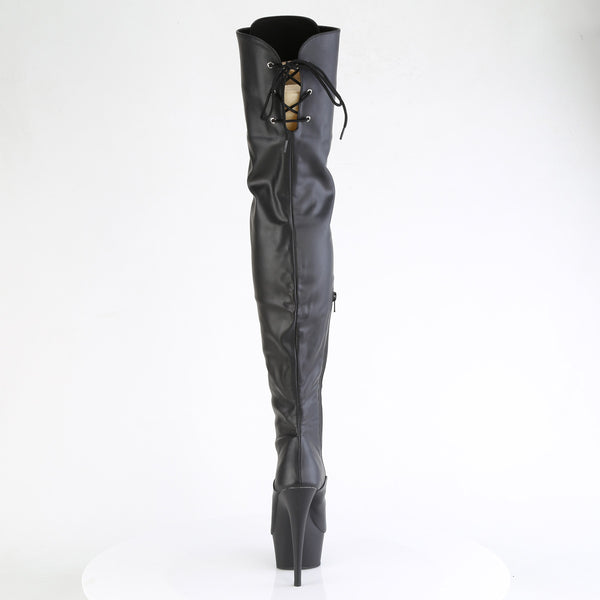 DELIGHT-3022 - Plateau Overknee Stiefel - Schwarz Matt von Pleaser – Ansicht 4