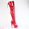 DELIGHT-3022 - Plateau Overknee Stiefel - Rot Lack von Pleaser – Ansicht 5