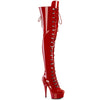 DELIGHT-3022 - Plateau Overknee Stiefel - Rot Lack | Pleaser