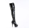 DELIGHT-3023 Plateau Overknee Stiefel Schwarz Lack | Pleaser