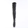 DELIGHT-3023 Plateau Overknee Stiefel Schwarz Matt | Pleaser