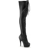 DELIGHT-3023 Plateau Overknee Stiefel Schwarz Matt | Pleaser