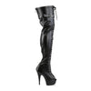 DELIGHT-3025 Plateau Overknee Stiefel Schwarz | Pleaser
