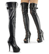 DELIGHT-3025 Plateau Overknee Stiefel Schwarz | Pleaser