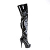 DELIGHT-3027 Plateau Overknee Stiefel - Schwarz von Pleaser – Ansicht 5