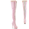 DELIGHT-3027 Plateau Overknee Stiefel - Rosa von Pleaser