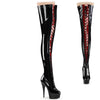 DELIGHT-3027 Plateau Overknee Stiefel - Schwarz | Pleaser