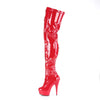 DELIGHT-3027 Plateau Overknee Stiefel Rot Lack von Pleaser – Ansicht 2