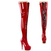 DELIGHT-3027 Plateau Overknee Stiefel Rot Lack von Pleaser