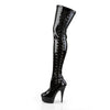 DELIGHT-3050 Plateau Overknee Stiefel Schwarz | Pleaser
