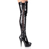 DELIGHT-3050 Plateau Overknee Stiefel Schwarz | Pleaser