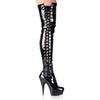DELIGHT-3050 Plateau Overknee Stiefel Schwarz | Pleaser