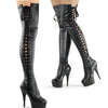 DELIGHT-3050 Plateau Overknee Stiefel Matt | Pleaser