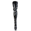 DELIGHT-3055 Plateau Overknee Stiefel Lack/Schwarz | Pleaser