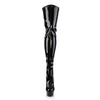 DELIGHT-3063 Plateau Overknee Stiefel Schwarz Lack | Pleaser
