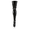 DELIGHT-3063 Plateau Overknee Stiefel Schwarz Lack | Pleaser