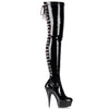 DELIGHT-3063 Plateau Overknee Stiefel Schwarz Lack | Pleaser