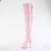 DELIGHT-3063 - Plateau Overknee Stiefel - Rosa Lack | Pleaser SALE