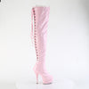 DELIGHT-3063 - Plateau Overknee Stiefel - Rosa Lack | Pleaser SALE