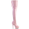DELIGHT-3063 - Plateau Overknee Stiefel - Rosa Lack | Pleaser SALE