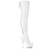 DELIGHT-3063 Plateau Overknee Stiefel Lack Weiß | Pleaser