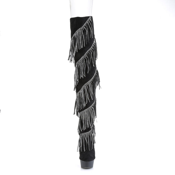 DELIGHT-3065 Plateau Overknee Stiefel Schwarz von Pleaser – Ansicht 2