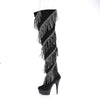 DELIGHT-3065 Plateau Overknee Stiefel Schwarz von Pleaser – Ansicht 3