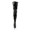 DELIGHT-4000 Plateau Overknee Stiefel schwarz | Pleaser