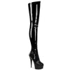 DELIGHT-4000 Plateau Overknee Stiefel schwarz | Pleaser