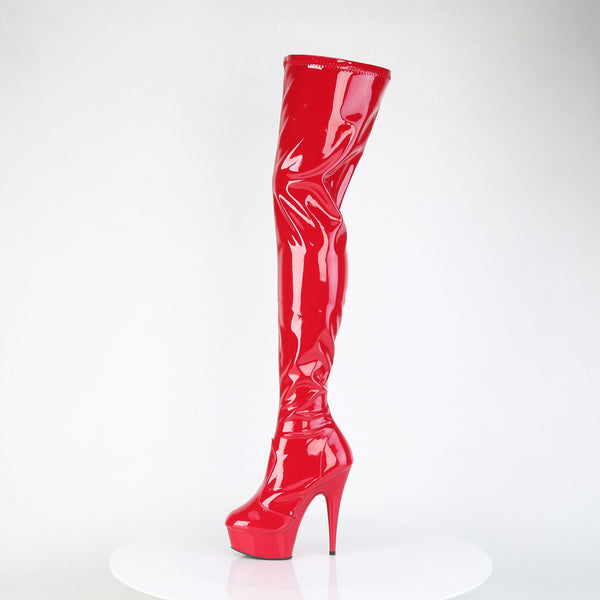 DELIGHT-4000 Plateau Stiefel Rot Lack von Pleaser – Ansicht 3