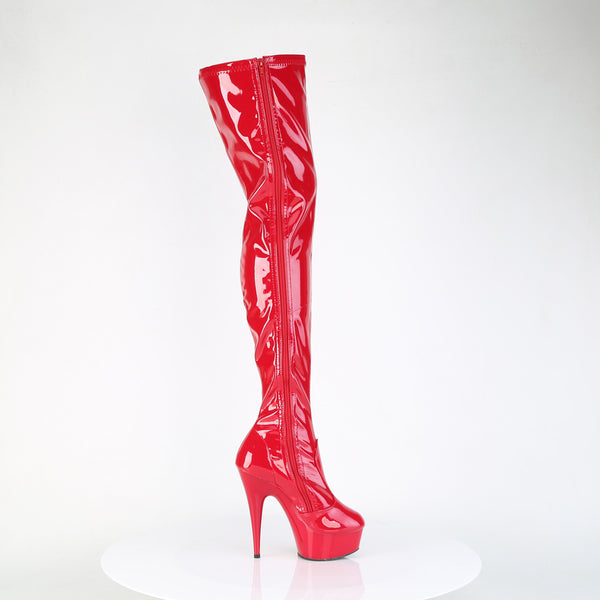 DELIGHT-4000 Plateau Stiefel Rot Lack von Pleaser – Ansicht 5