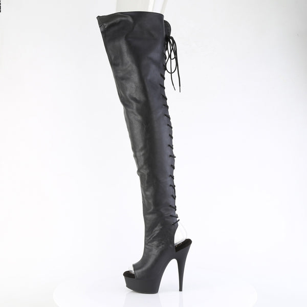 DELIGHT-4019 Plateau Overknee Stiefel Schwarz Matt von Pleaser – Ansicht 3
