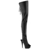 DELIGHT-4019 Plateau Overknee Stiefel Schwarz Matt von Pleaser