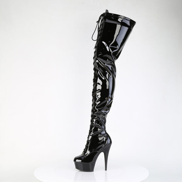 DELIGHT-4023 Plateau Overknee Stiefel Schwarz Lack von Pleaser – Ansicht 3