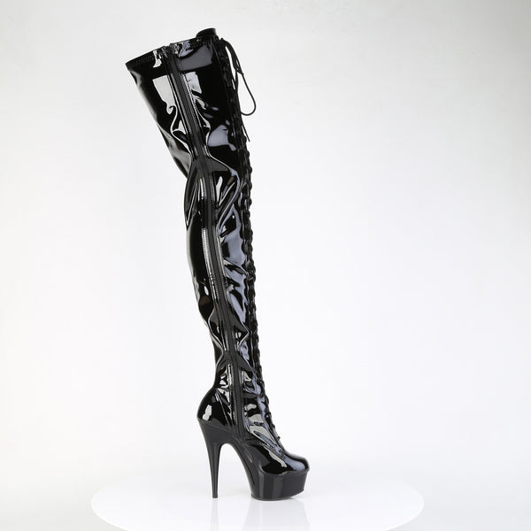 DELIGHT-4023 Plateau Overknee Stiefel Schwarz Lack von Pleaser – Ansicht 5