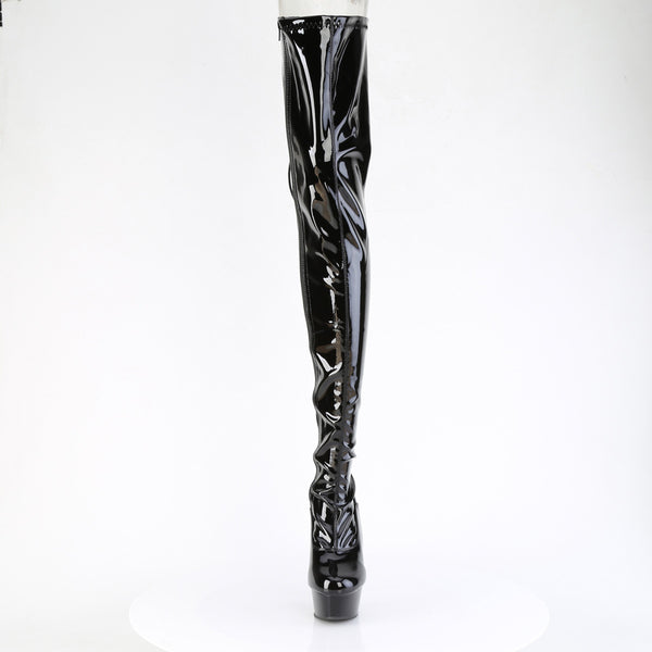 DELIGHT-4063 Plateau Overknee Stiefel Schwarz Lack von Pleaser – Ansicht 2