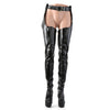 DELIGHT-5000 Plateau Overknee Stiefel Schwarz Matt | Pleaser