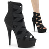 DELIGHT-600-24 Plateau Sandaletten Schwarz Matt | Pleaser
