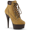 DELIGHT-600TL-02 Plateau Stiefeletten - Tan | Pleaser