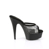 DELIGHT-601-6RM Plateau Pantoletten - Schwarz | Pleaser