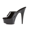 DELIGHT-601 Plateau Pantoletten Schwarz | Pleaser